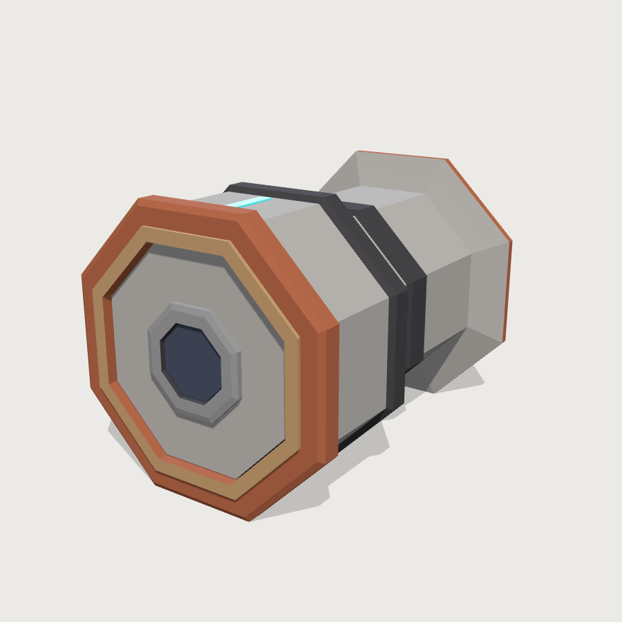 Airlock End Cap low-poly 3D model