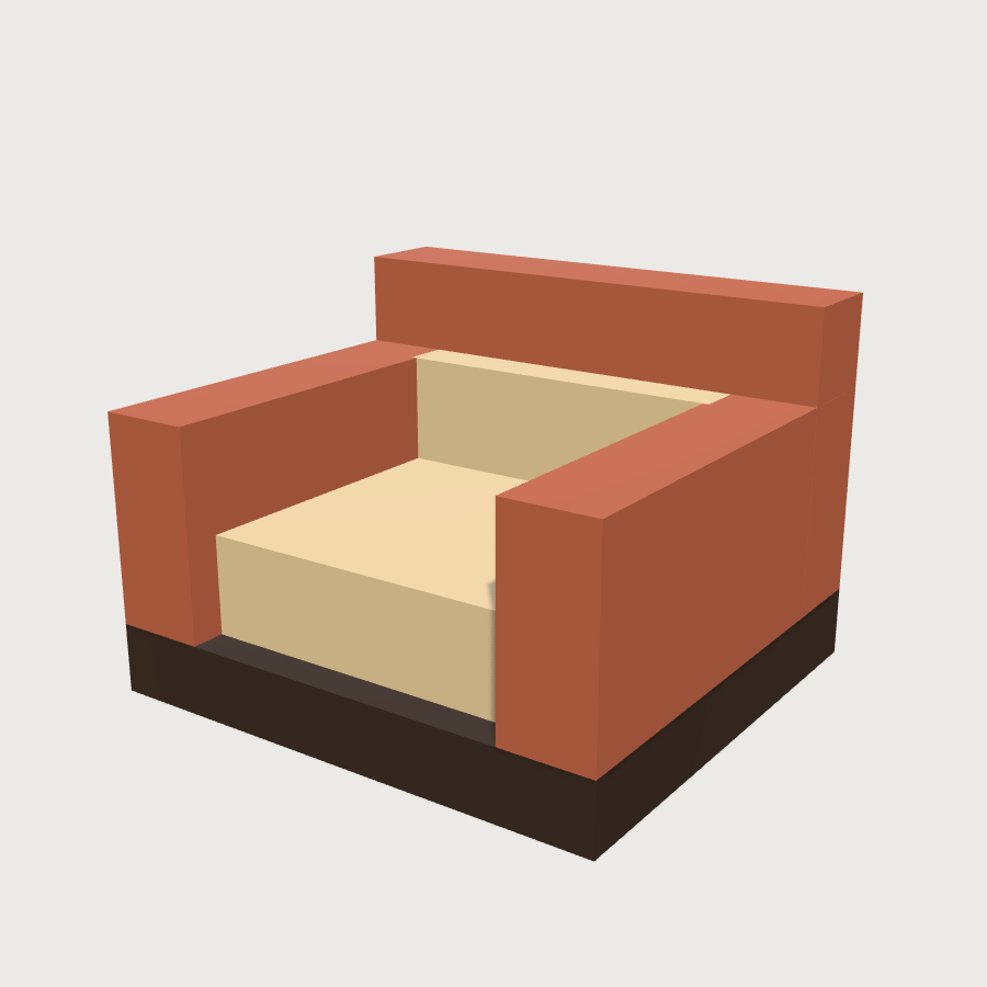 Armchair low-poly 3D model