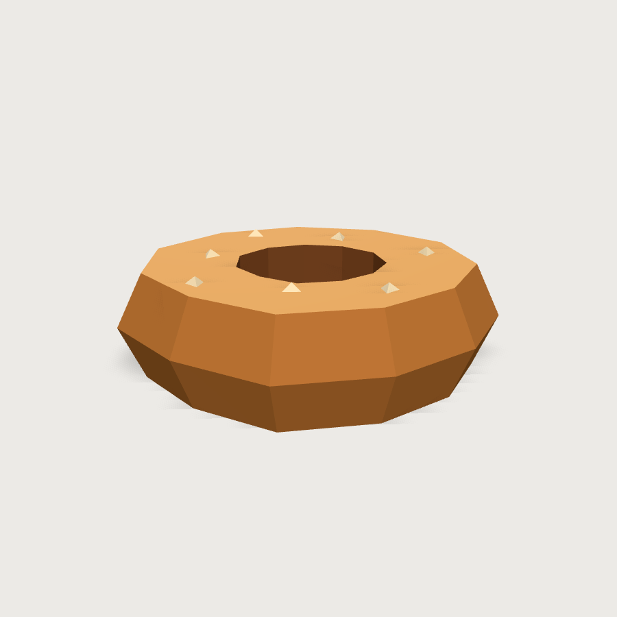 Bagel low-poly 3D model