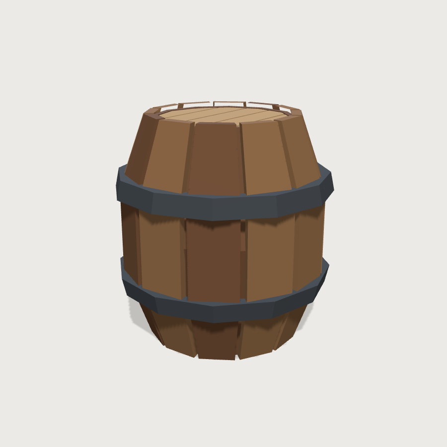 Barrel low-poly 3D model