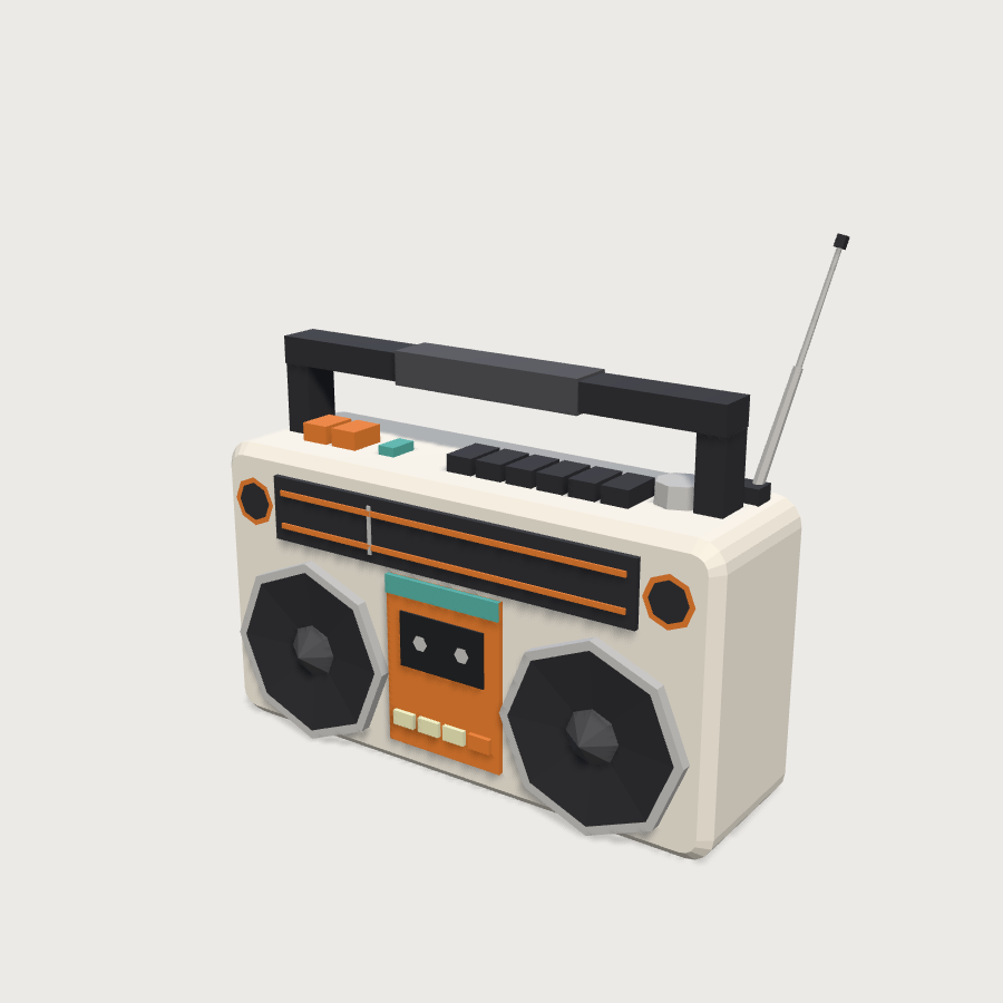 Boombox low-poly 3D model