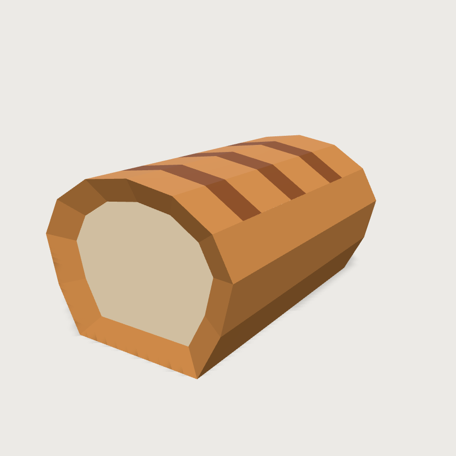 Bread Loaf low-poly 3D model
