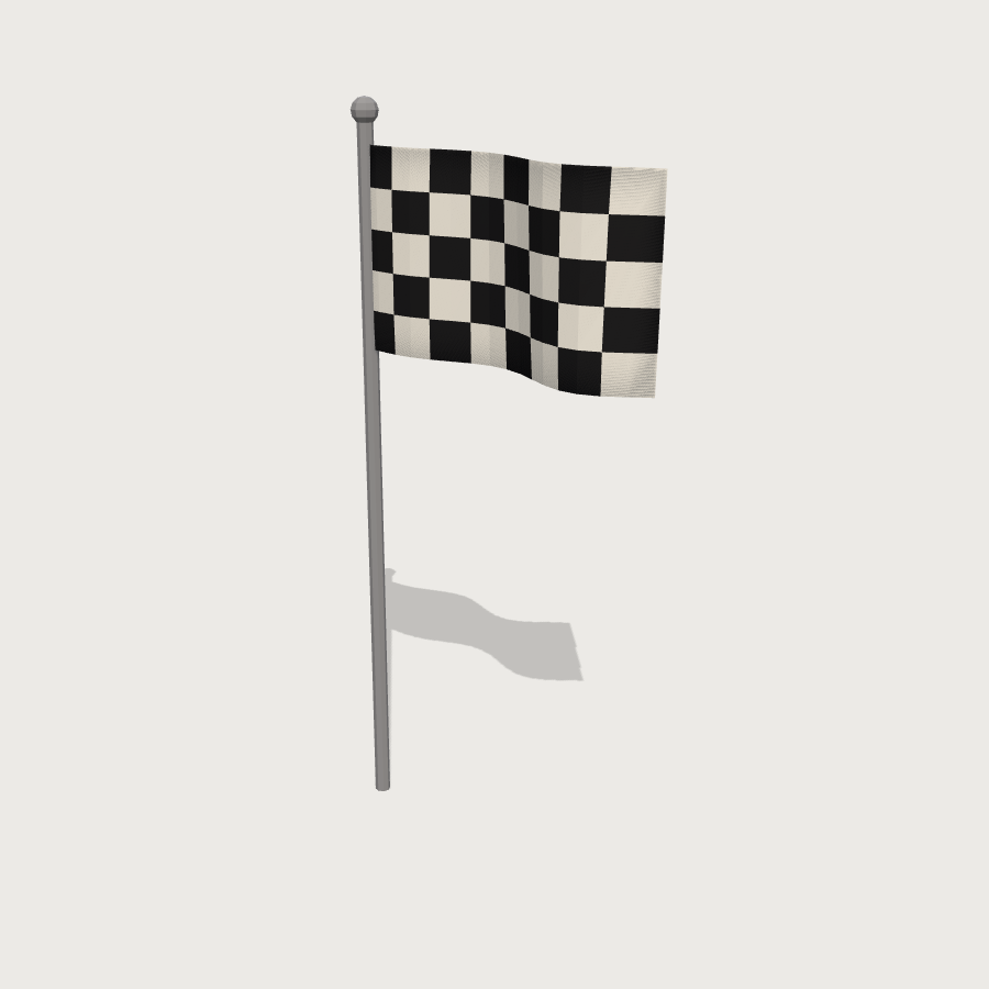 Checkered-flag low-poly 3D model