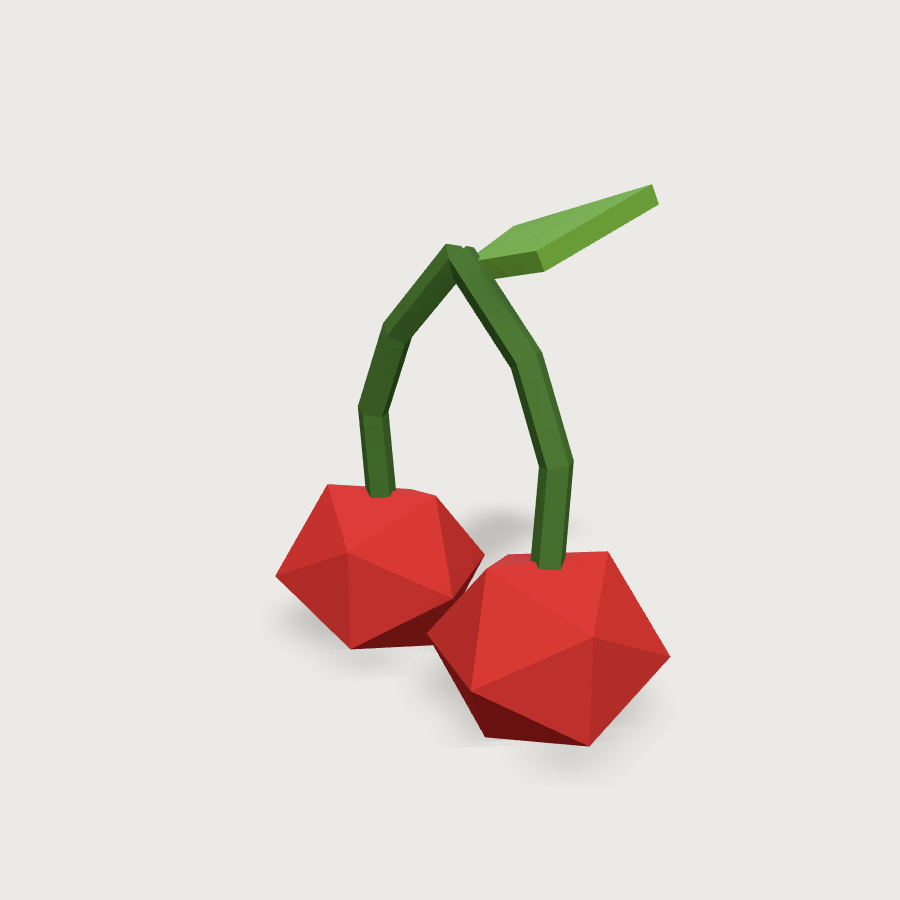 Cherry Pair low-poly 3D model