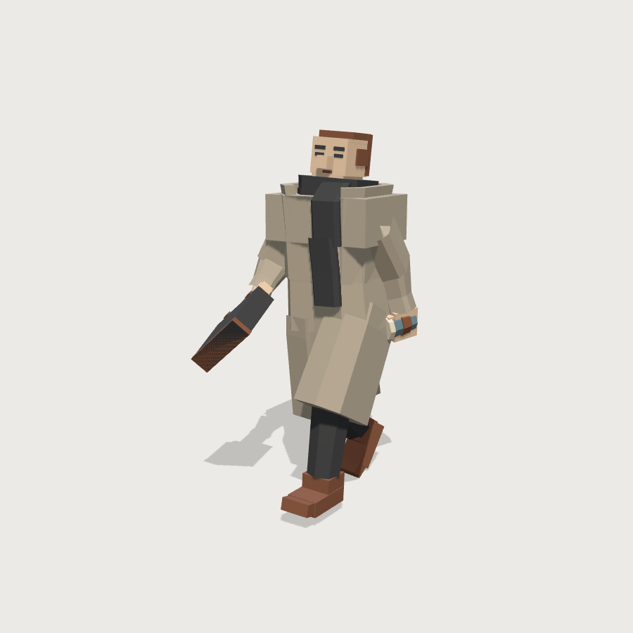 Commuter low-poly 3D model