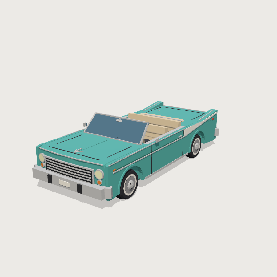 Convertible-60s low-poly 3D model