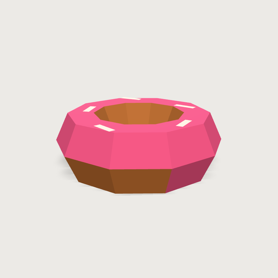 Donut low-poly 3D model