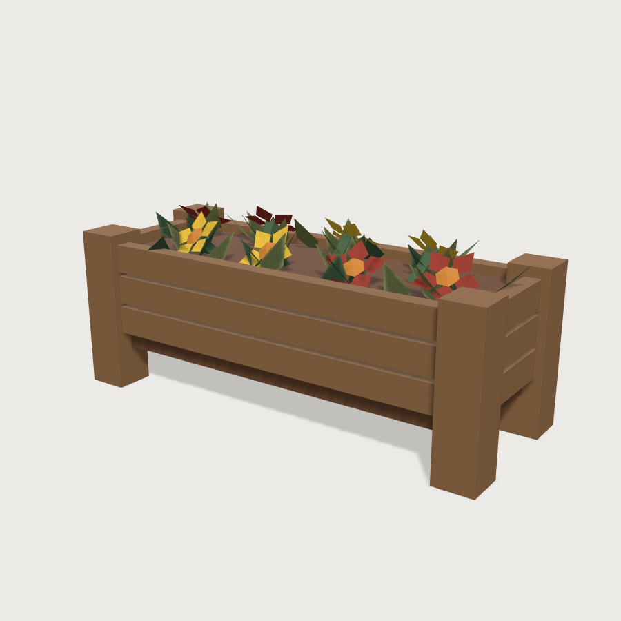 Flower Planter low-poly 3D model