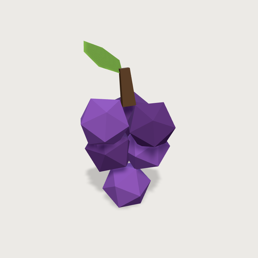 Grapes low-poly 3D model