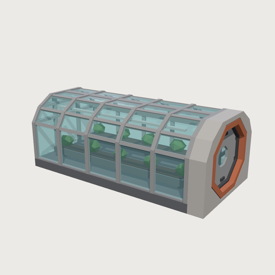 Greenhouse Module low-poly 3D model