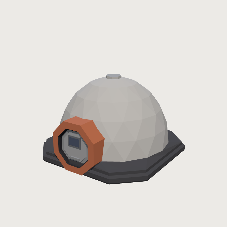 Habitat Dome low-poly 3D model