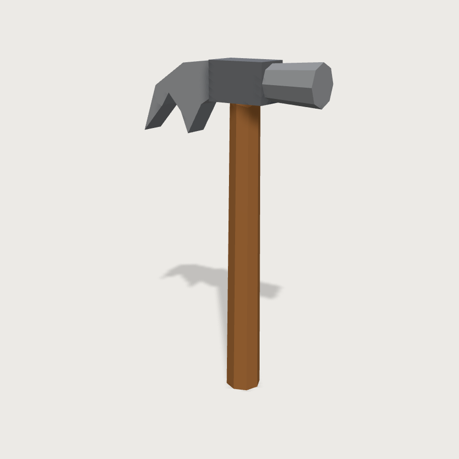 Hammer low-poly 3D model