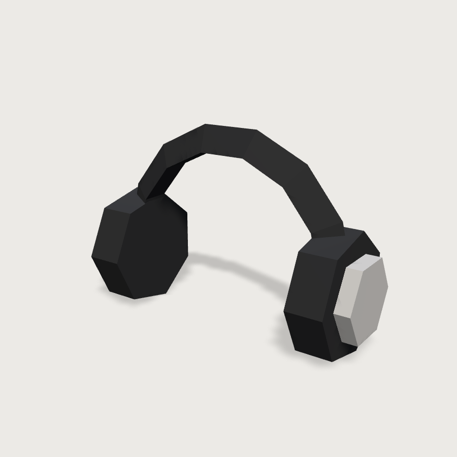Headphones low-poly 3D model