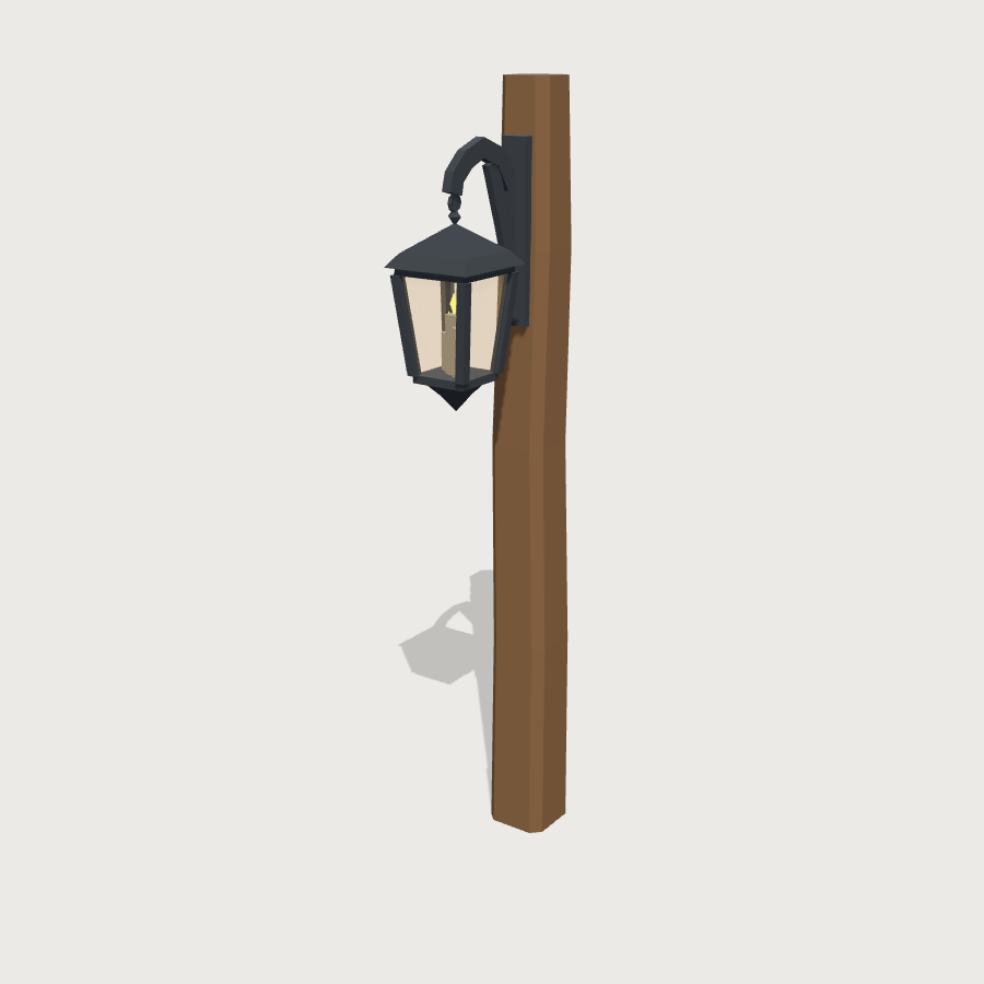 Lamp Post low-poly 3D model