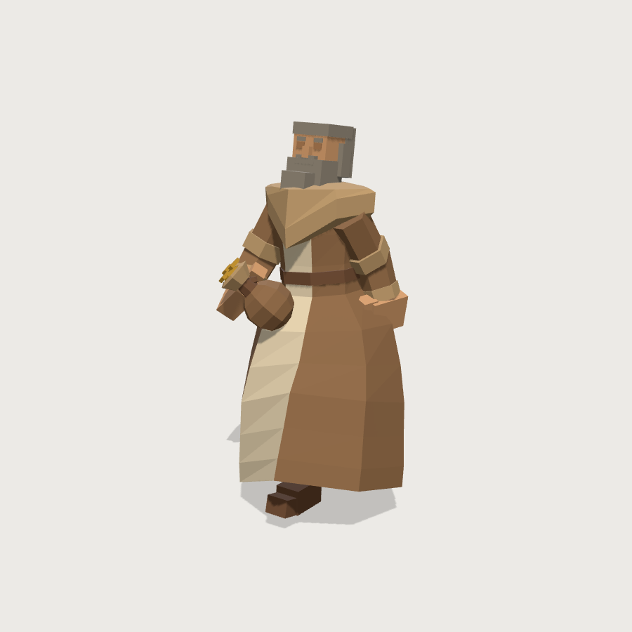 Merchant low-poly 3D model