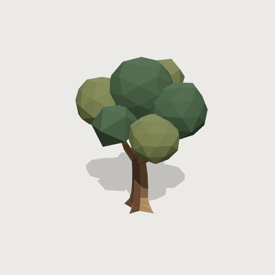 Oak Tree low-poly 3D model