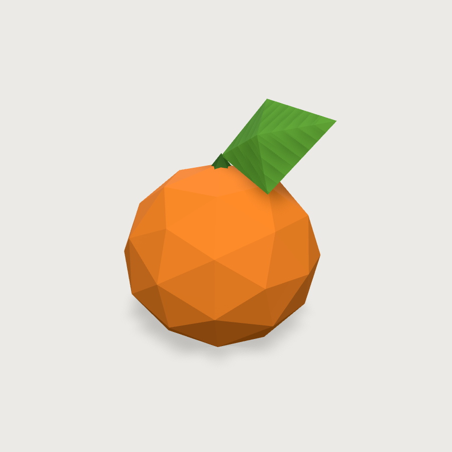 Orange low-poly 3D model
