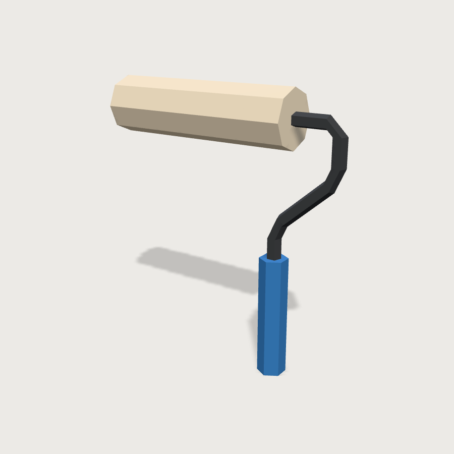 Paint Roller low-poly 3D model