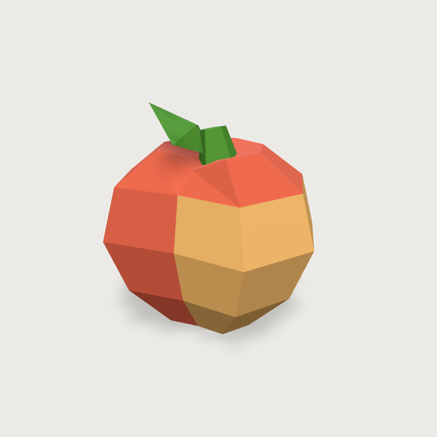 Peach low-poly 3D model