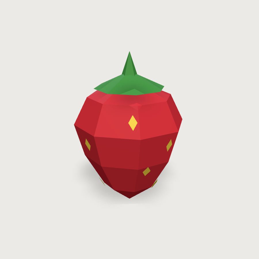 Strawberry low-poly 3D model