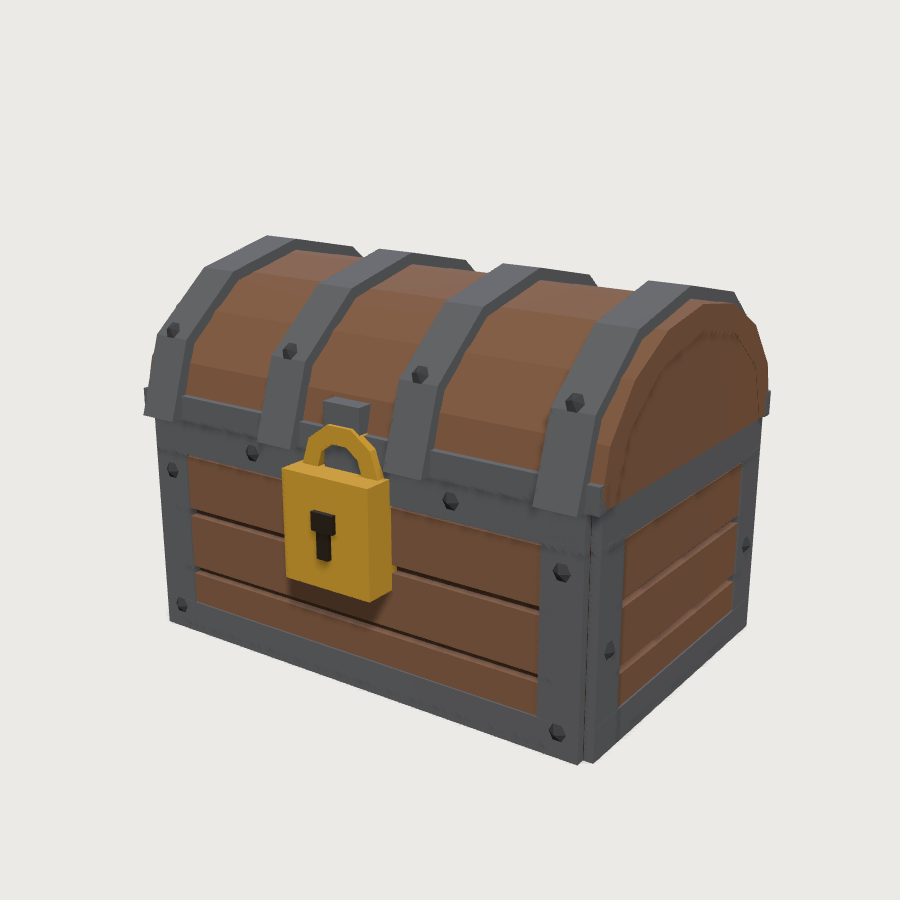 Treasure chest low-poly 3D model
