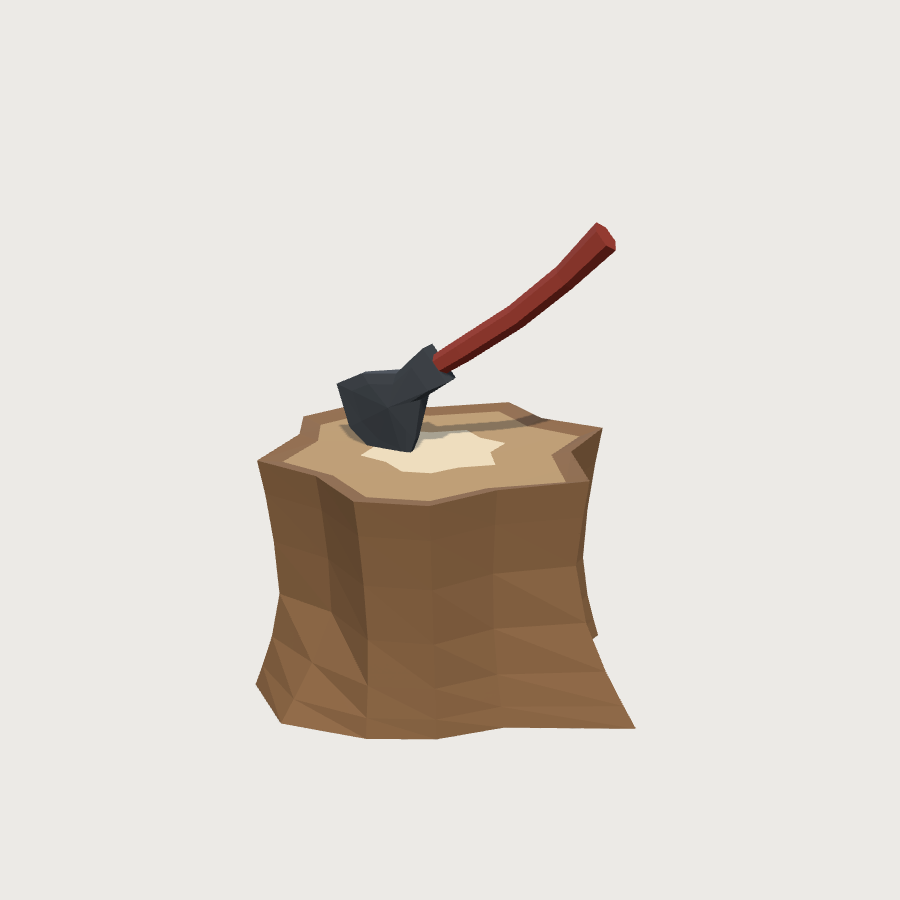 Tree Stump low-poly 3D model