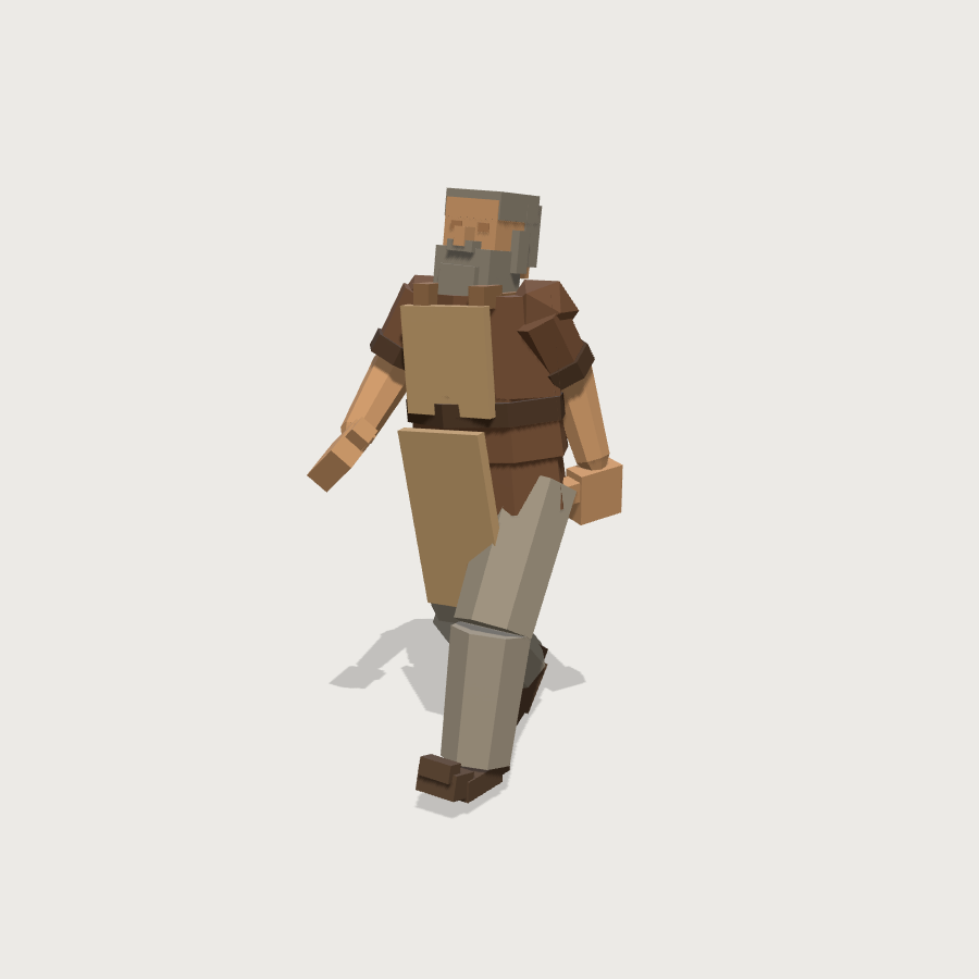 Male Villager low-poly 3D model