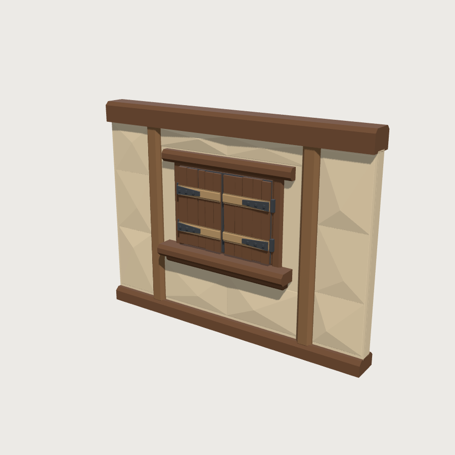 Wall with Window low-poly 3D model