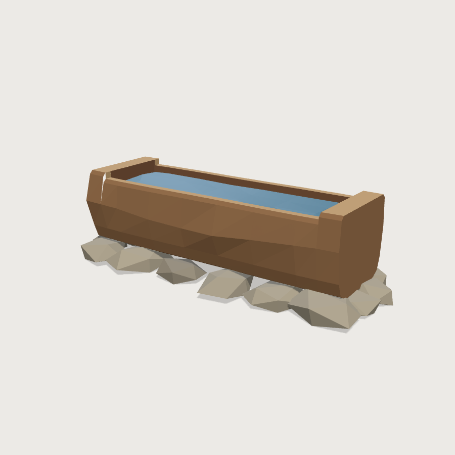 Water Trough low-poly 3D model
