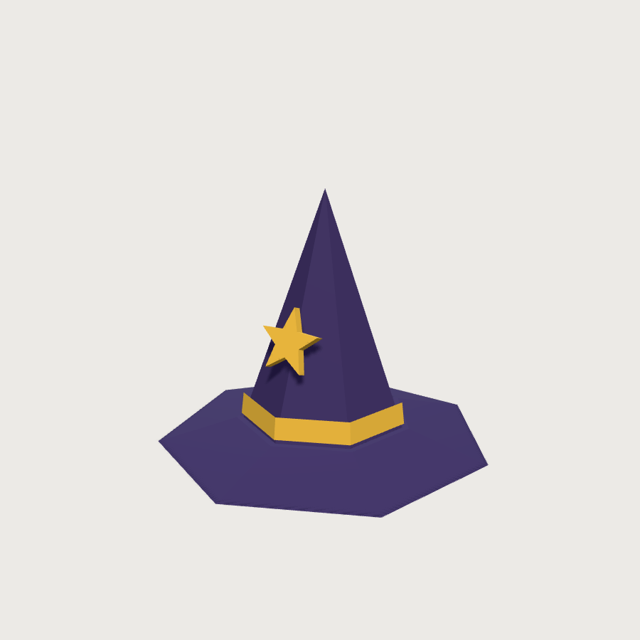 Wizard Hat low-poly 3D model